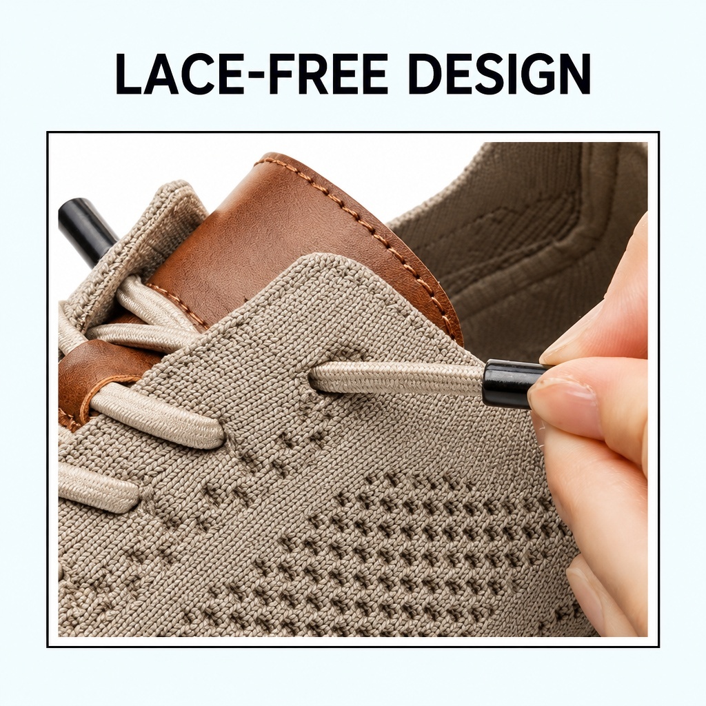 ⏰Last Day! 45% OFF  🔥MANTRAFF®Men's Breathable Knit Casual Dress Shoes Quick Lace-Up Lightweight Walking Shoes