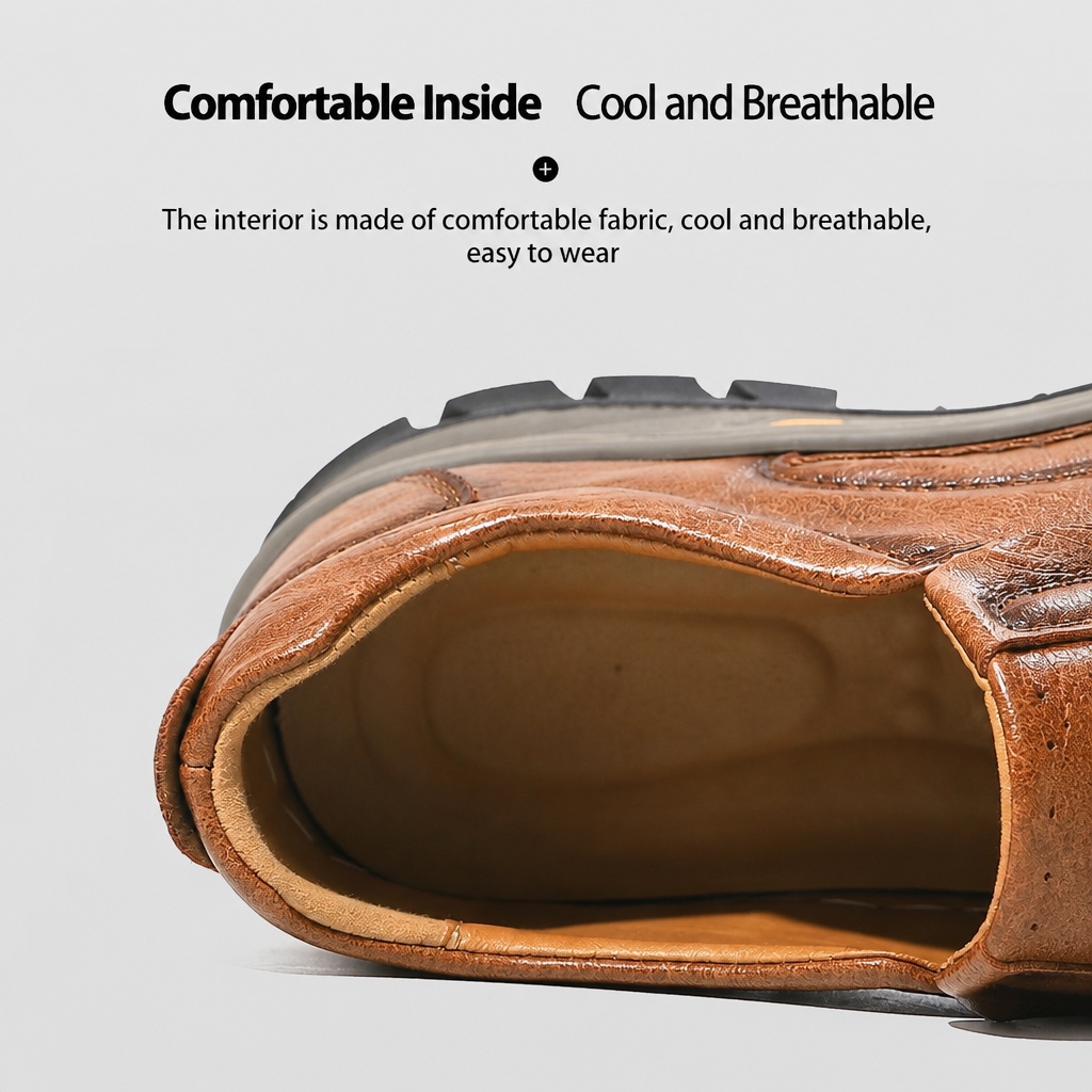 ⏰Last Day! 45% OFF🔥MANTRAFF®Men’s Wide Fit Leather Loafers Non-slip Thick Sole Walking Shoes