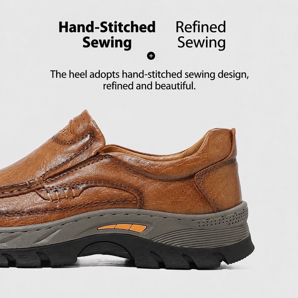 ⏰Last Day! 45% OFF🔥MANTRAFF®Men’s Wide Fit Leather Loafers Non-slip Thick Sole Walking Shoes