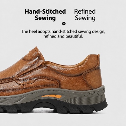 ⏰Last Day! 45% OFF🔥MANTRAFF®Men’s Wide Fit Leather Loafers Non-slip Thick Sole Walking Shoes