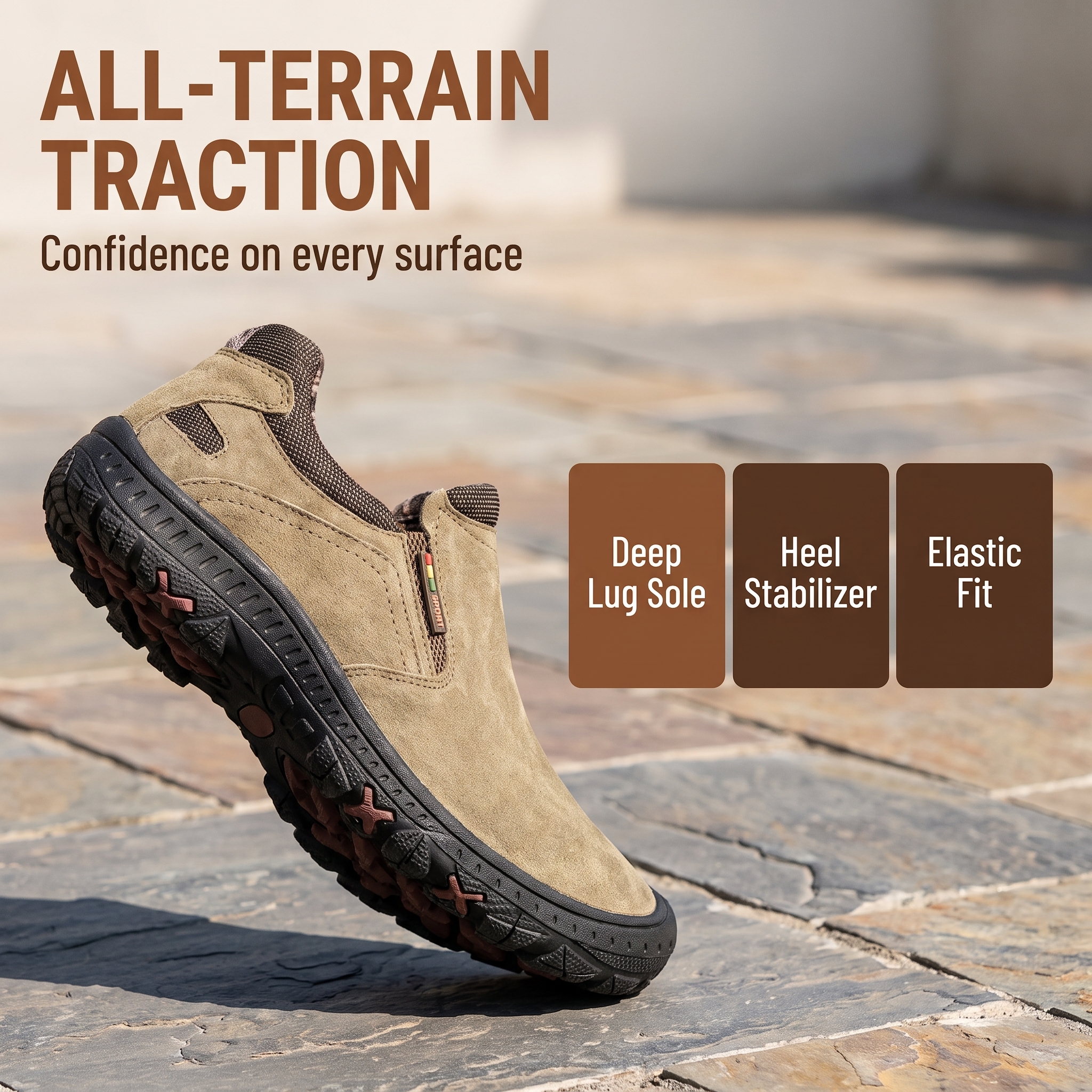  MANTRAFF® Men’s Handcrafted Leather Outdoor Shoes – Arch Support, Wide Toe & Impact Protection