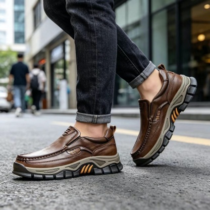 ⏰Last Day!45% OFF 🔥MANTRAFF®Men's Handmade Genuine Leather Orthopedic Walking Shoes