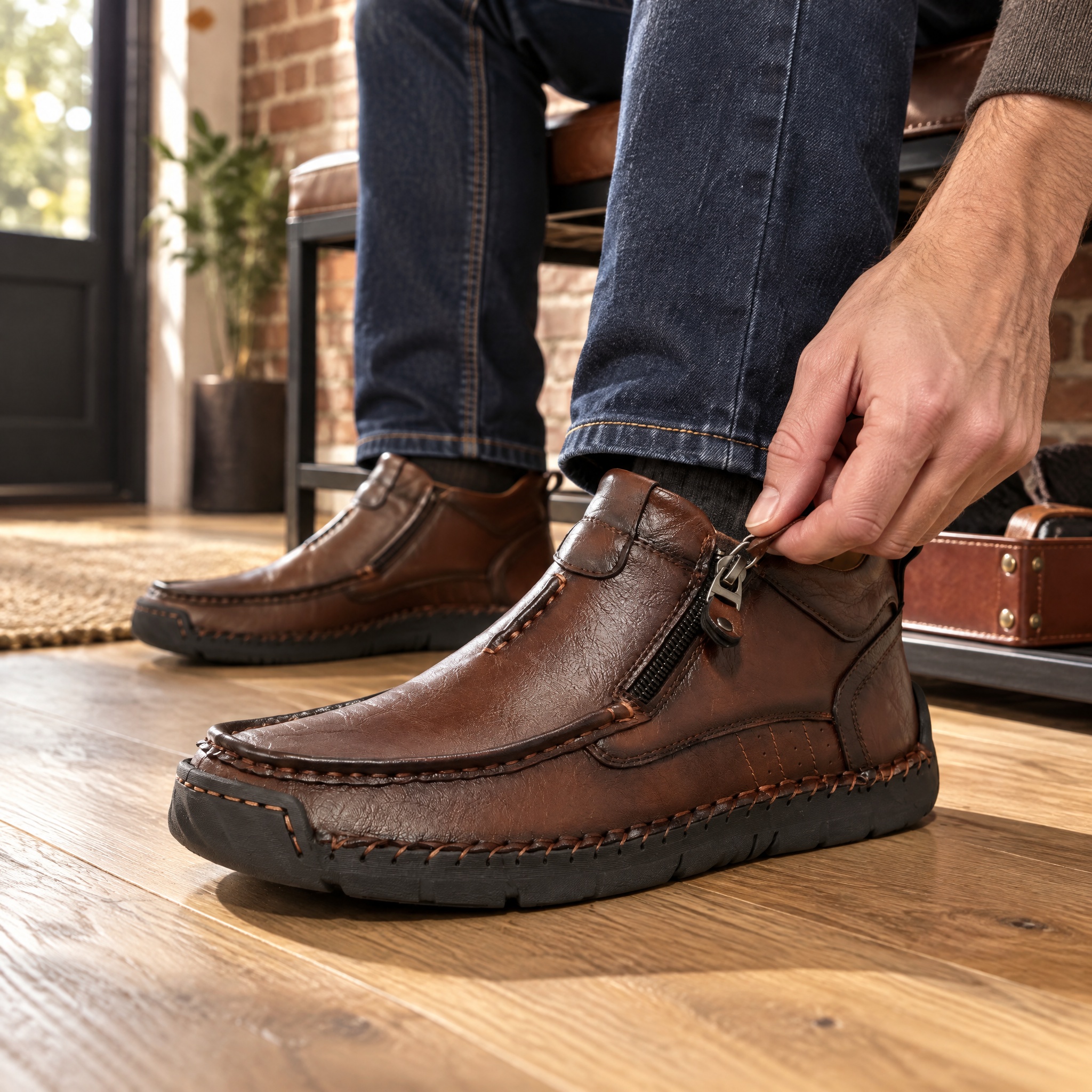 ⏰Last Day! 45% OFF🔥MANTRAFF®Men’s Mid-Top Slip-On Knit Walking Shoes