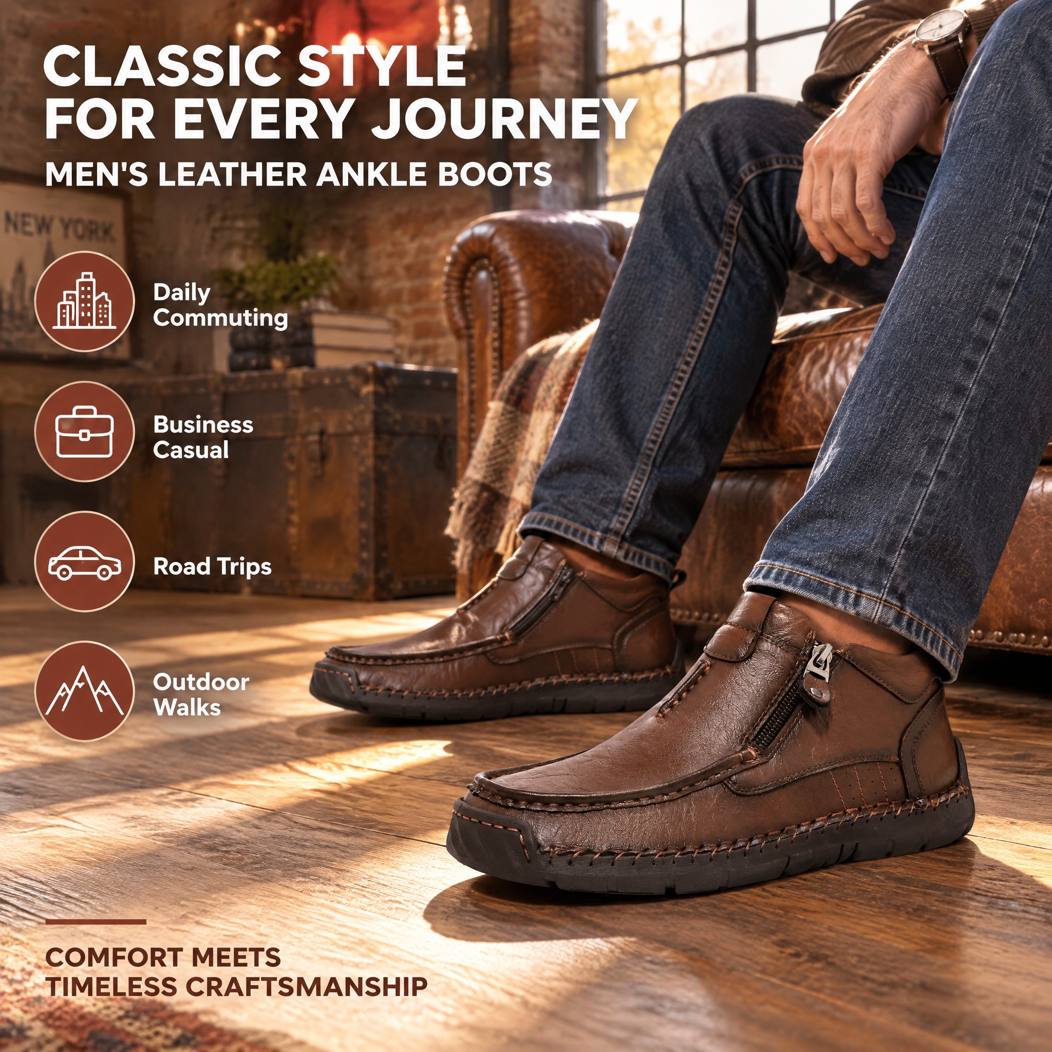 ⏰Last Day! 45% OFF🔥MANTRAFF®Men’s Mid-Top Slip-On Knit Walking Shoes