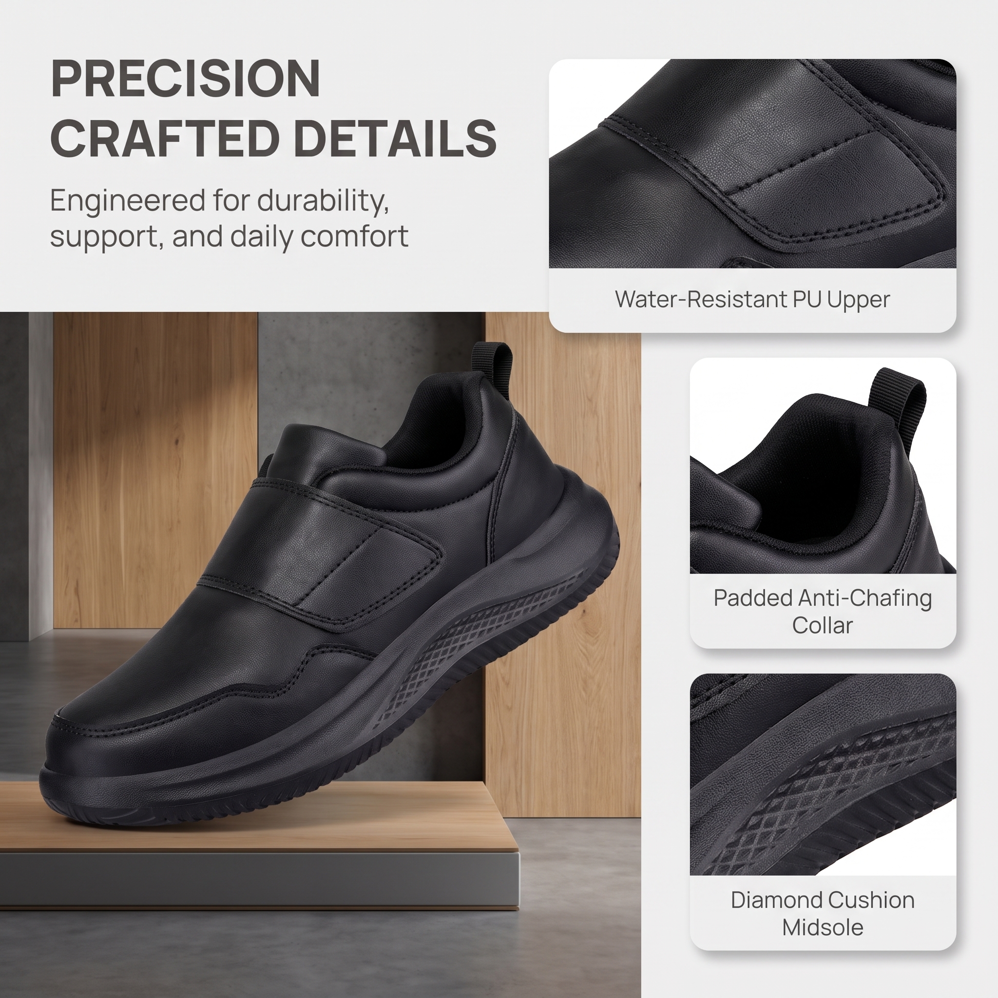 ⏰Last Day! 45% OFF  🔥MANTRAFF®Men's Slip-On Work Shoes, Waterproof Lightweight Walking Sneakers