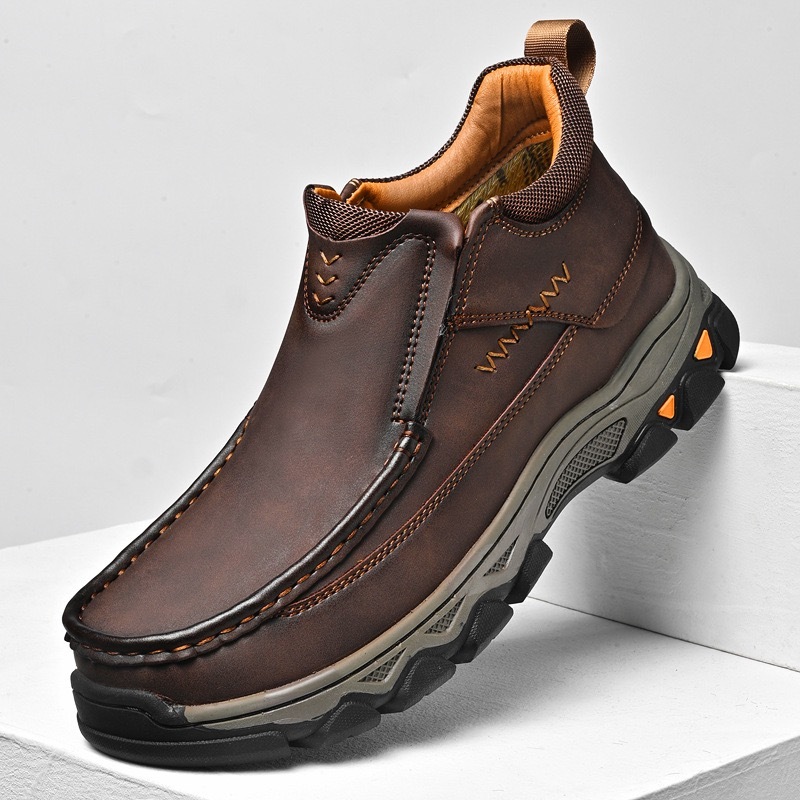 mens orthopedic genuine leather walking boots