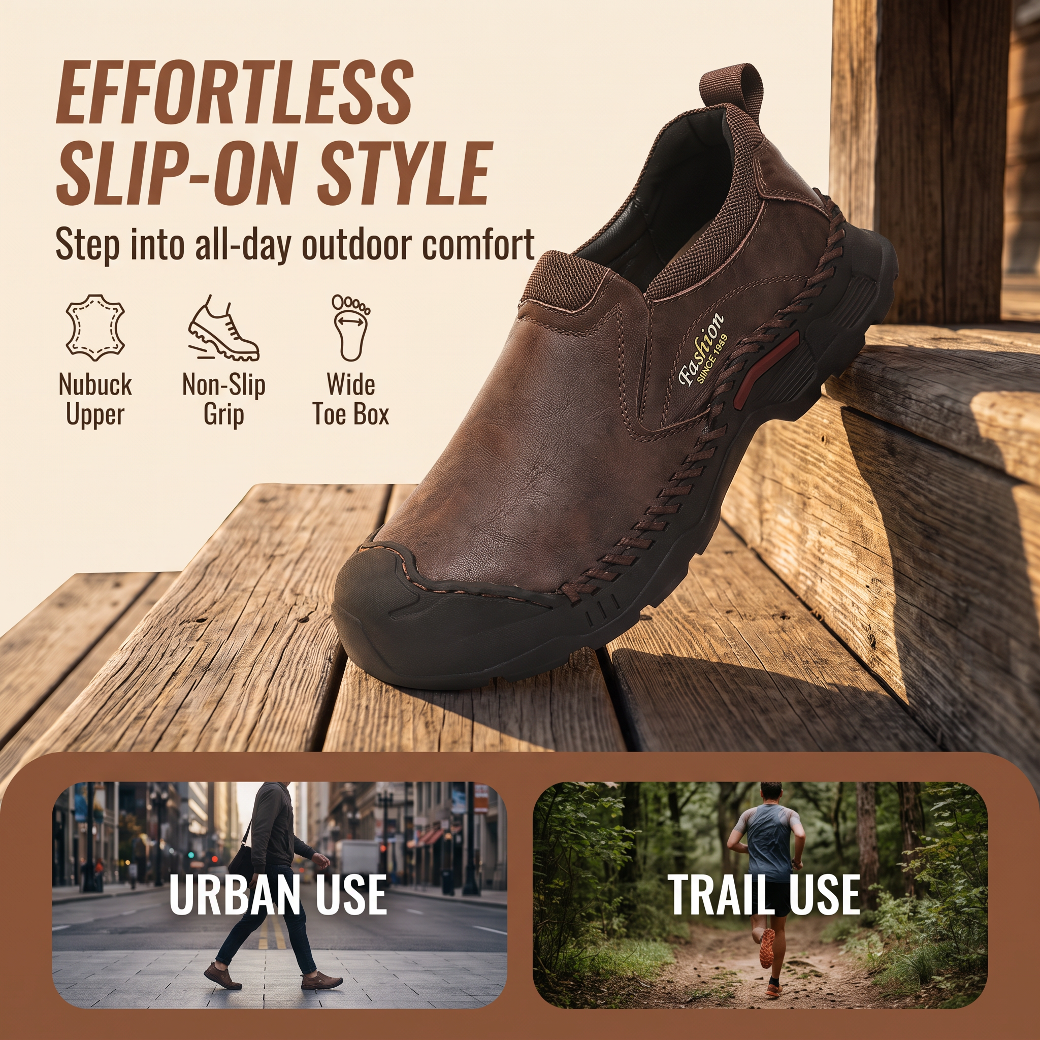 ⏰Last Day! 45% OFF  🔥MANTRAFF®Men's Slip-On Outdoor Hand-Stitched Leather Shoes