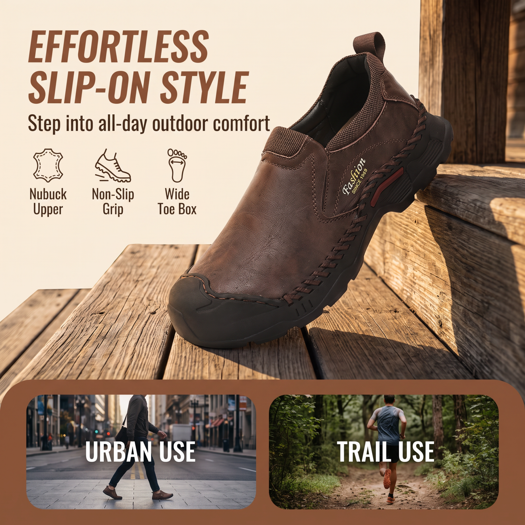 ⏰Last Day! 45% OFF  🔥MANTRAFF®Men's Slip-On Outdoor Hand-Stitched Leather Shoes