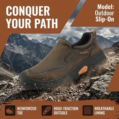⏰Last Day! 45% OFF  🔥MANTRAFF®Men's Slip‑On Outdoor Work Shoes, Arch Support Casual Hiking Loafers