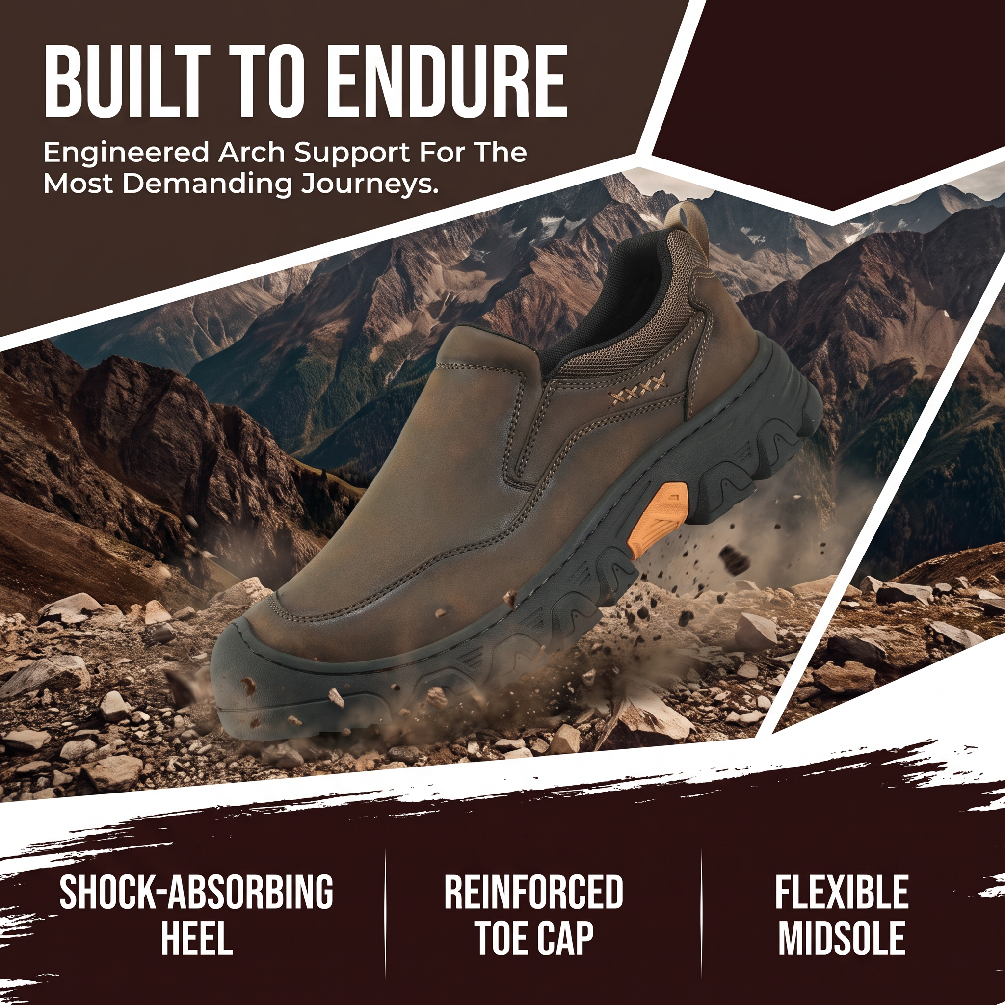 ⏰Last Day! 45% OFF  🔥MANTRAFF®Men's Slip‑On Outdoor Work Shoes, Arch Support Casual Hiking Loafers