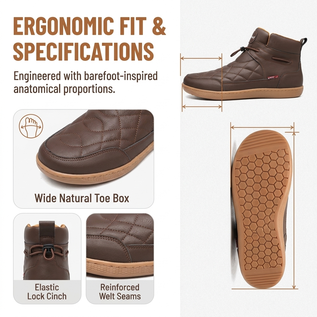Mens handmade Cowhide Wide-toe Watreproof Orthopedic Walking Boots
