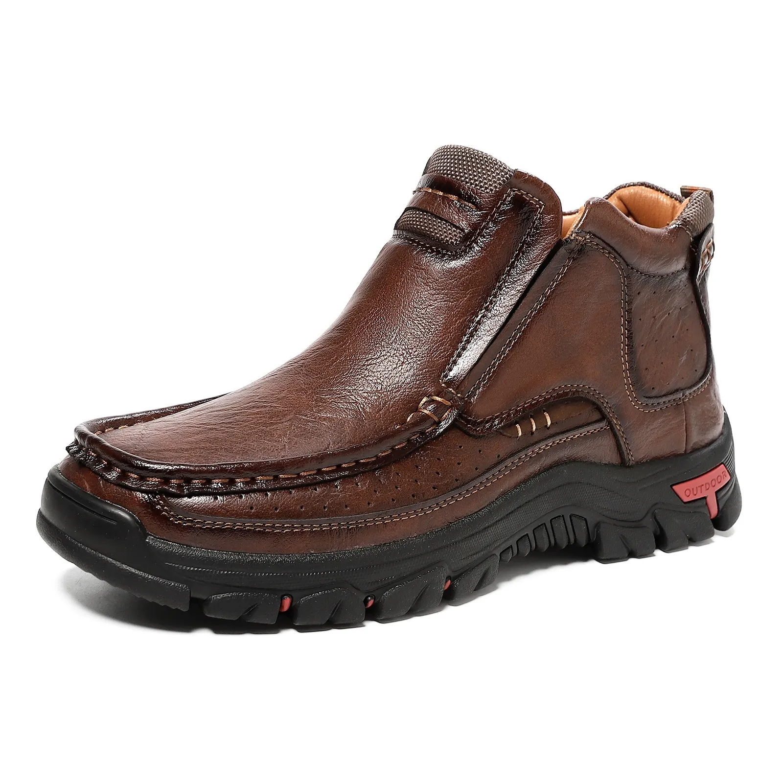 ⏰Last Day! 45% OFF 🔥MANTRAFF®Men's Mid Top Cowhide Slip-On Outdoor Boots