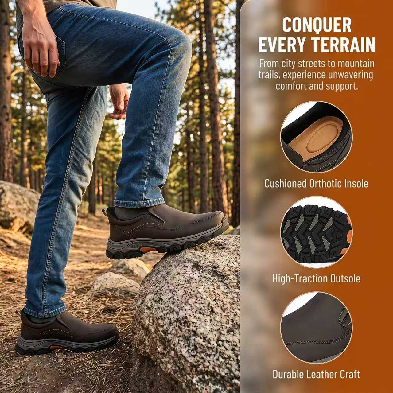 ⏰Last Day!45% OFF 🔥MANTRAFF® Men's Genuine Leather Orthopedic Walking Shoes