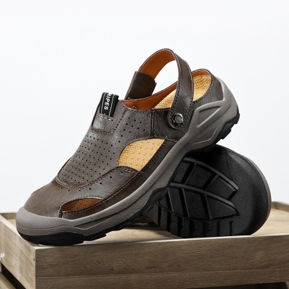 Mens Handcrafted Genuine Leather Orthopedic 2 in 1 Sandals