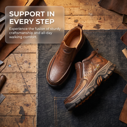 MANTRAFF®Men's Mid Top Cowhide Slip On Outdoor Work Boots