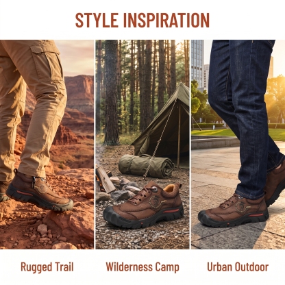 ⏰Last Day! 45% OFF  🔥MANTRAFF®Men's Waterproof Leather Outdoor Trekking Shoes
