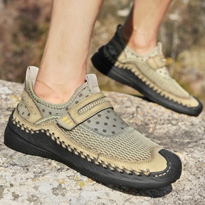 GARB Men's Handcrafted Genuine Leather Breathable Outdoor Sneakers