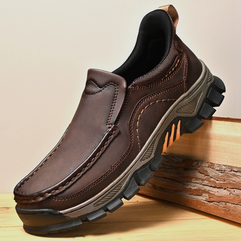 Mens Handmade genuine Leather orthopedic loafers
