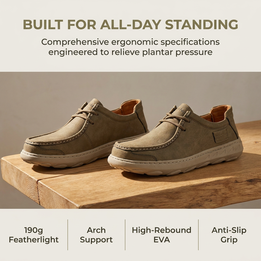 mens handmade genuine leather orthopedic casual shoes