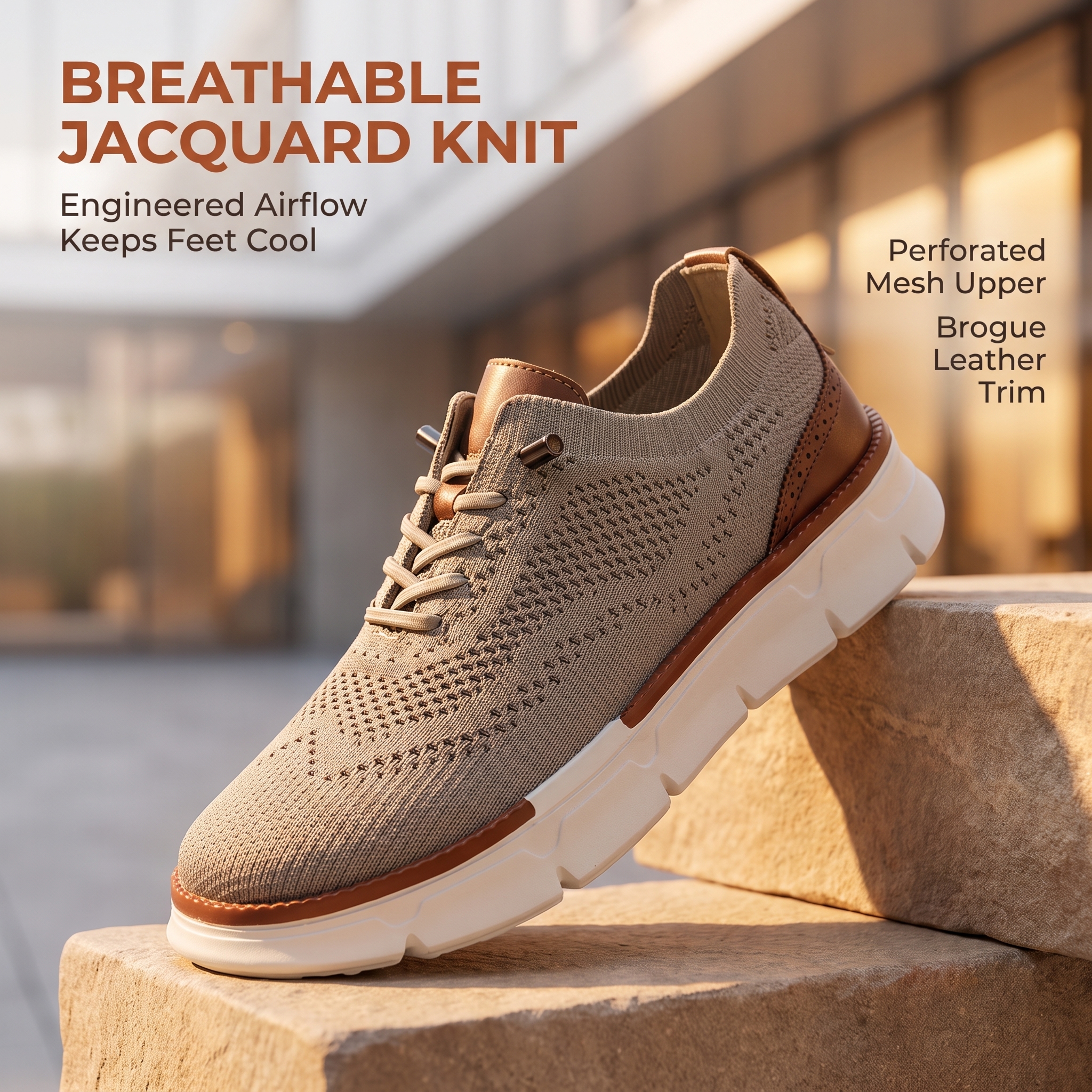 ⏰Last Day! 45% OFF  🔥MANTRAFF®Men's Breathable Knit Casual Dress Shoes Quick Lace-Up Lightweight Walking Shoes
