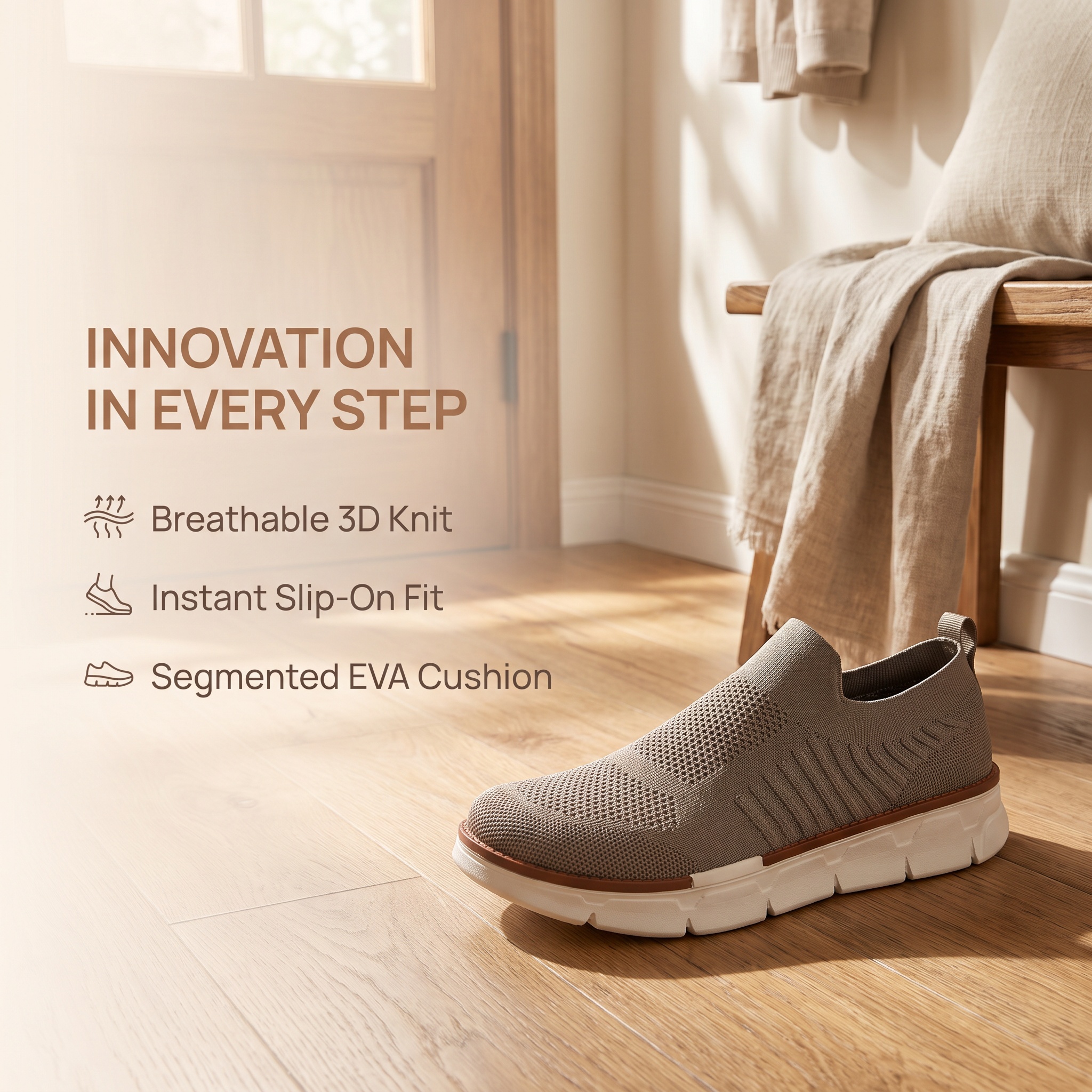 ⏰Last Day! 45% OFF  🔥MANTRAFF®Men's Knitted Slip-On Casual Walking Shoes