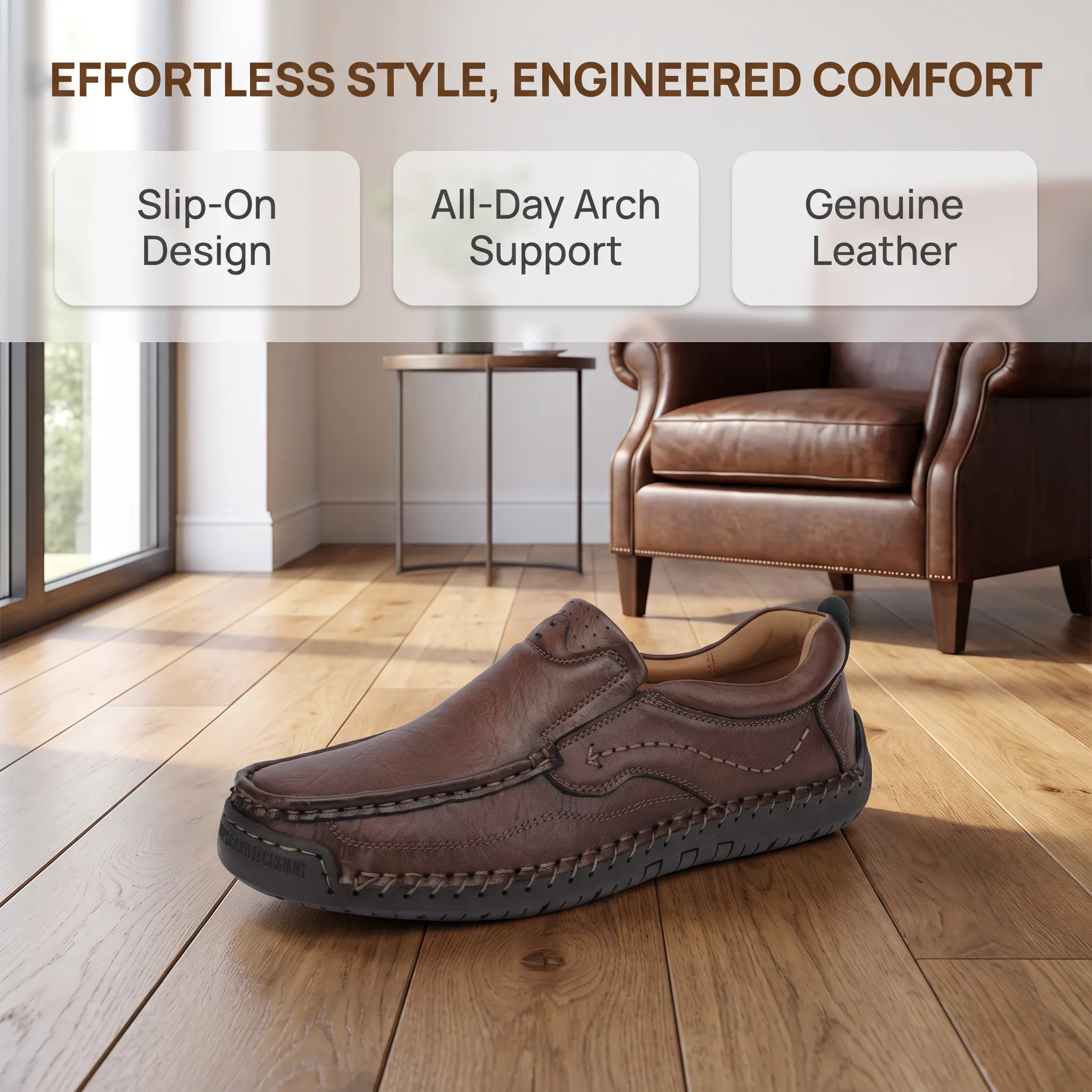 ⏰Last Day! 45% OFF  🔥GARB® Men’s Wrinkled Full Grain Leather Slip On Casual Shoes