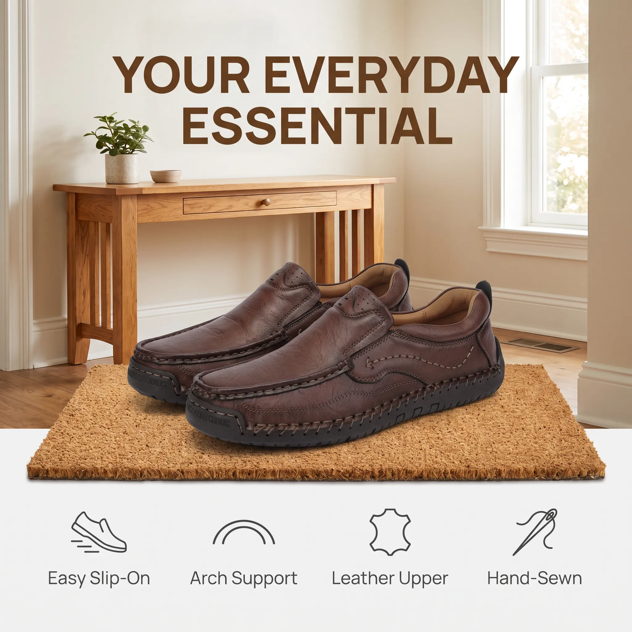⏰Last Day! 45% OFF  🔥GARB® Men’s Wrinkled Full Grain Leather Slip On Casual Shoes