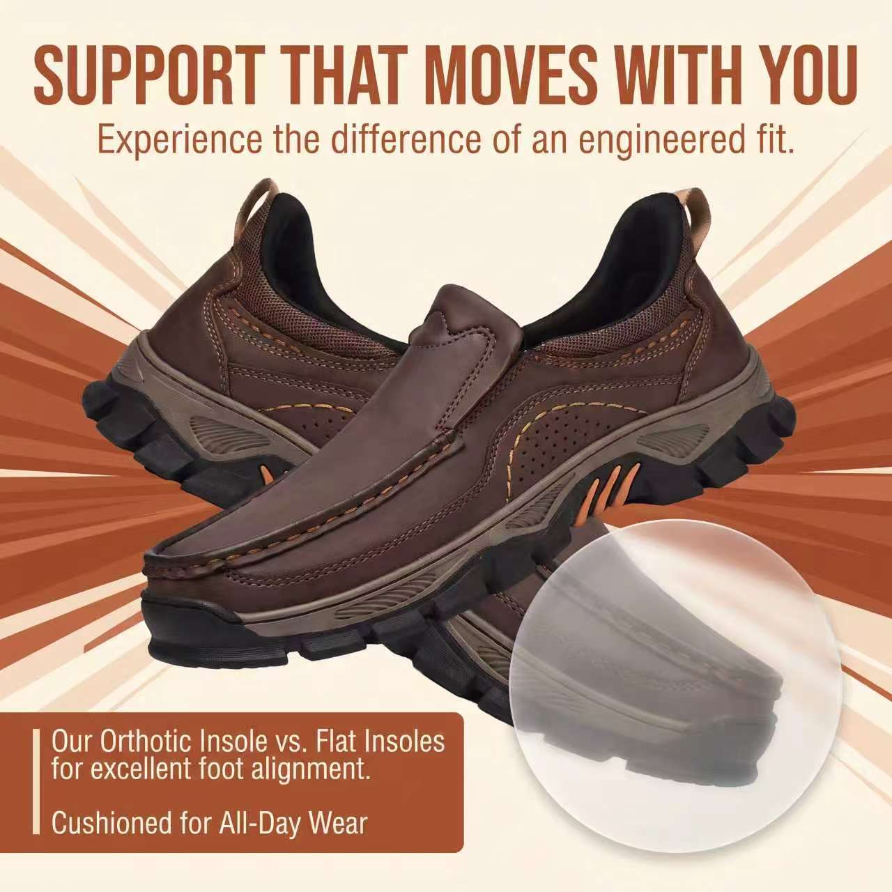 ⏰Last Day! 45% OFF 🔥MANTRAFF®Men's Handmade Genuine Leather Orthopedic Walking shoes
