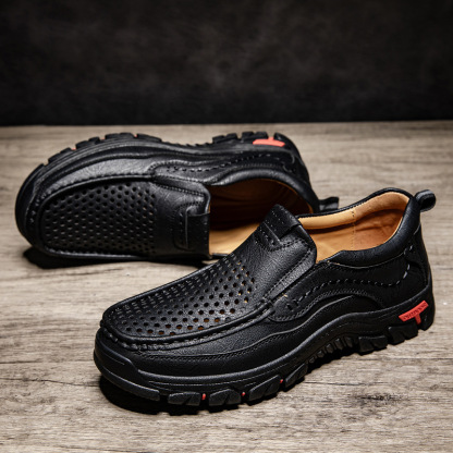 ⏰Last Day!45% OFF 🔥MANTRAFF®Men's Handcrafted Genuine Leather Perforated Casual Loafers