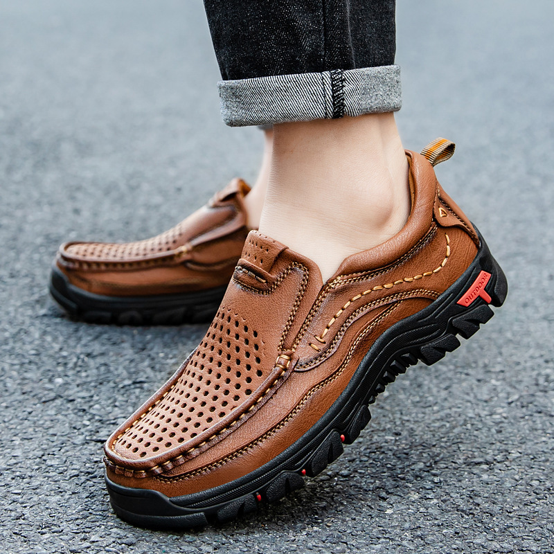 ⏰Last Day!45% OFF 🔥MANTRAFF®Men's Handcrafted Genuine Leather Perforated Casual Loafers