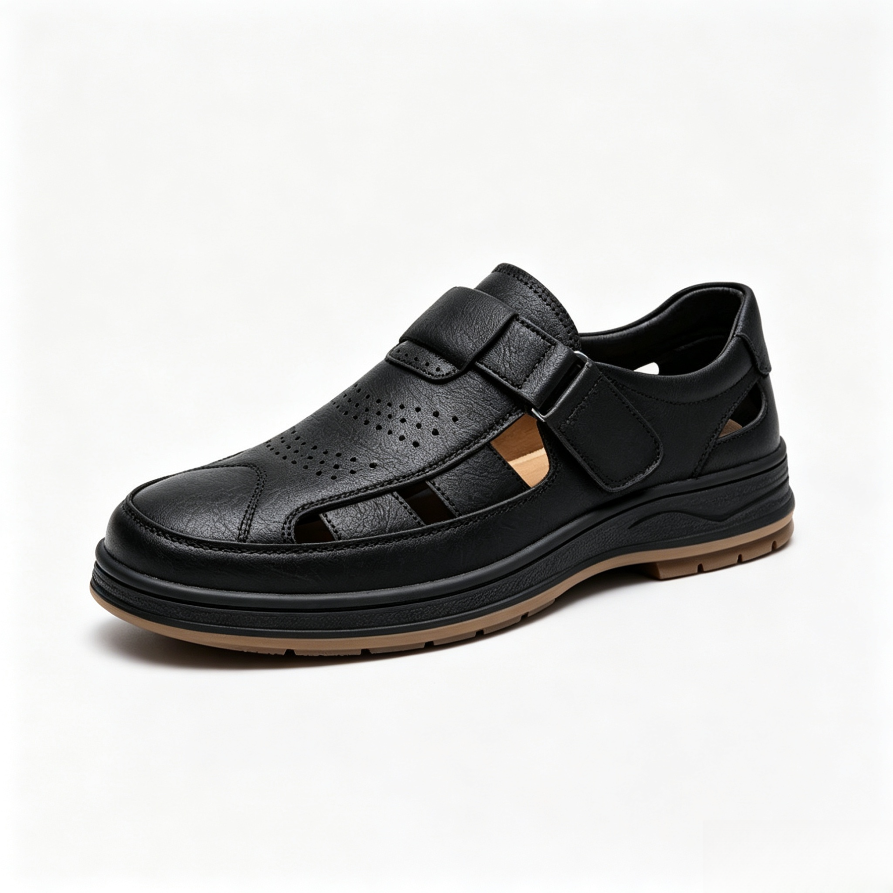 ⏰Last Day! 45% OFF  🔥MANTRAFF®Men's Handmade Genuine Leather Breathable Orthopedic Slip-on Sandals