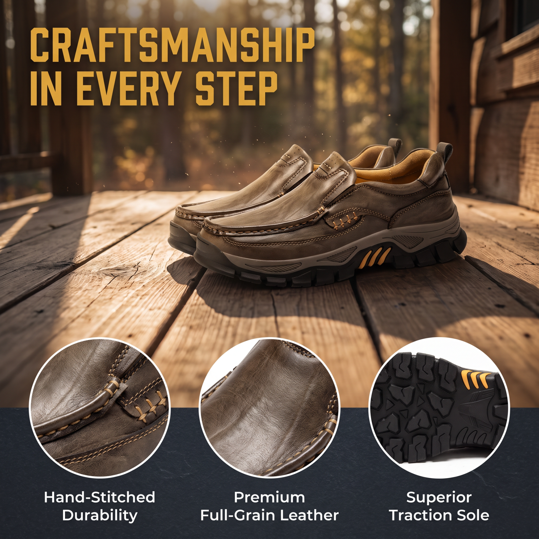 ⏰Last Day!45% OFF 🔥MANTRAFF®Men's Handmade Genuine Leather Orthopedic Walking Shoes