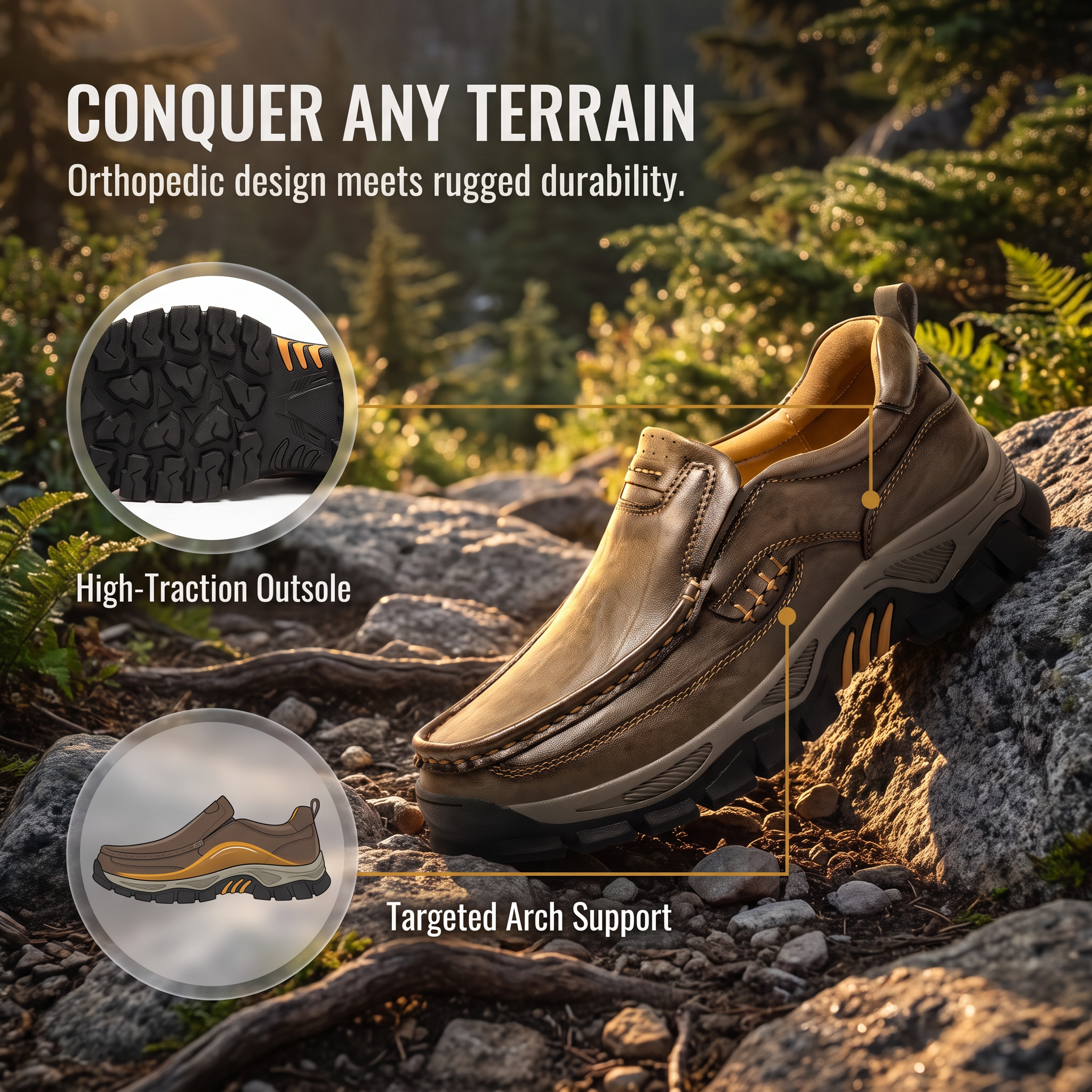 ⏰Last Day!45% OFF 🔥MANTRAFF®Men's Handmade Genuine Leather Orthopedic Walking Shoes