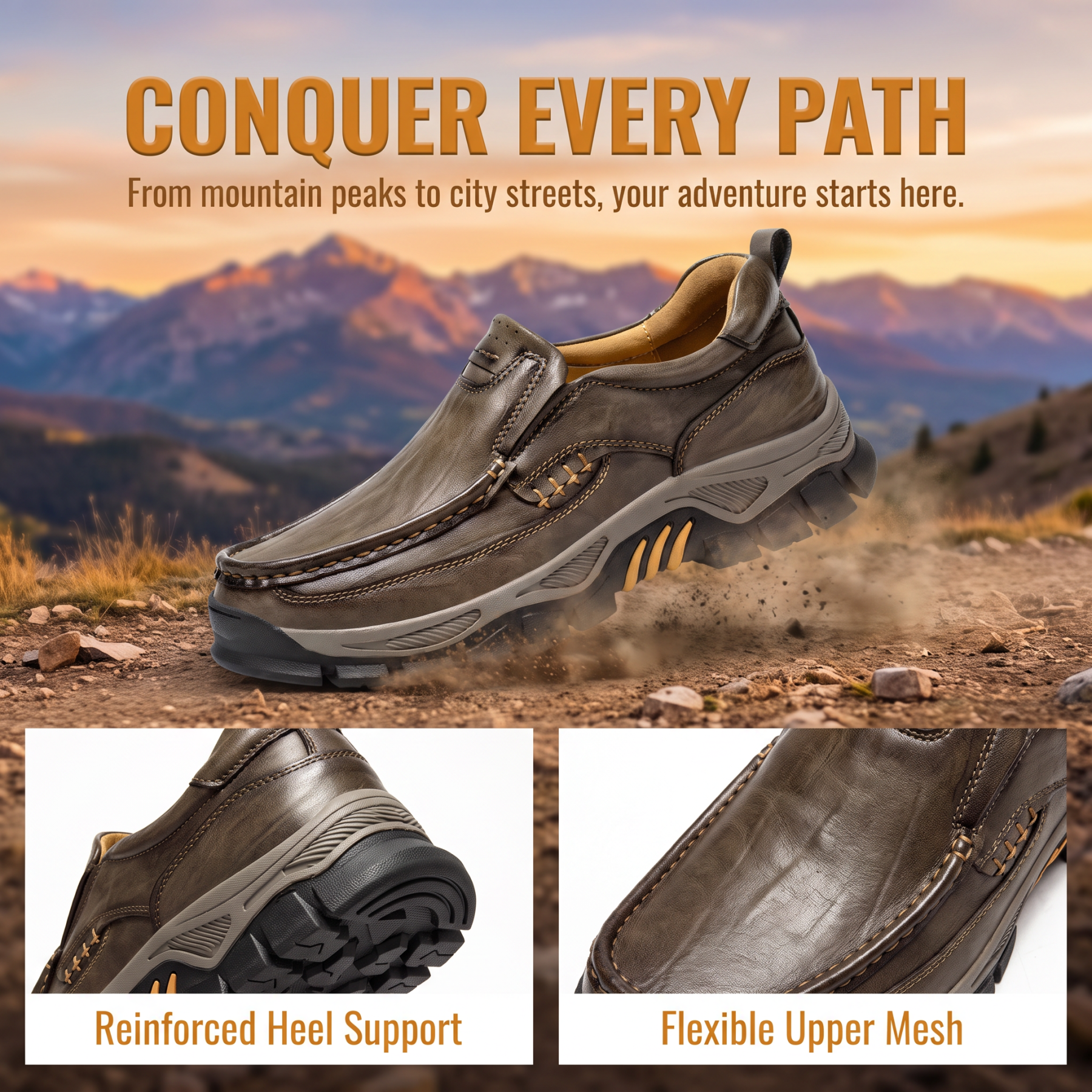 ⏰Last Day!45% OFF 🔥MANTRAFF®Men's Handmade Genuine Leather Orthopedic Walking Shoes