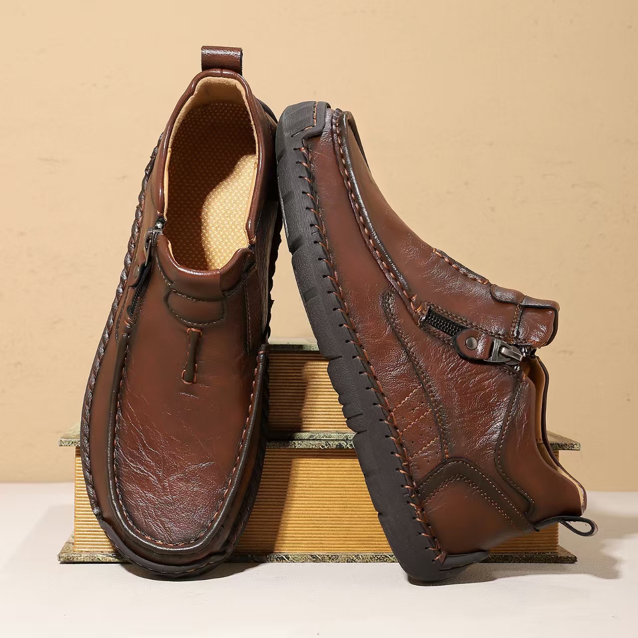 ⏰Last Day! 45% OFF🔥MANTRAFF®Men’s Mid-Top Slip-On Knit Walking Shoes