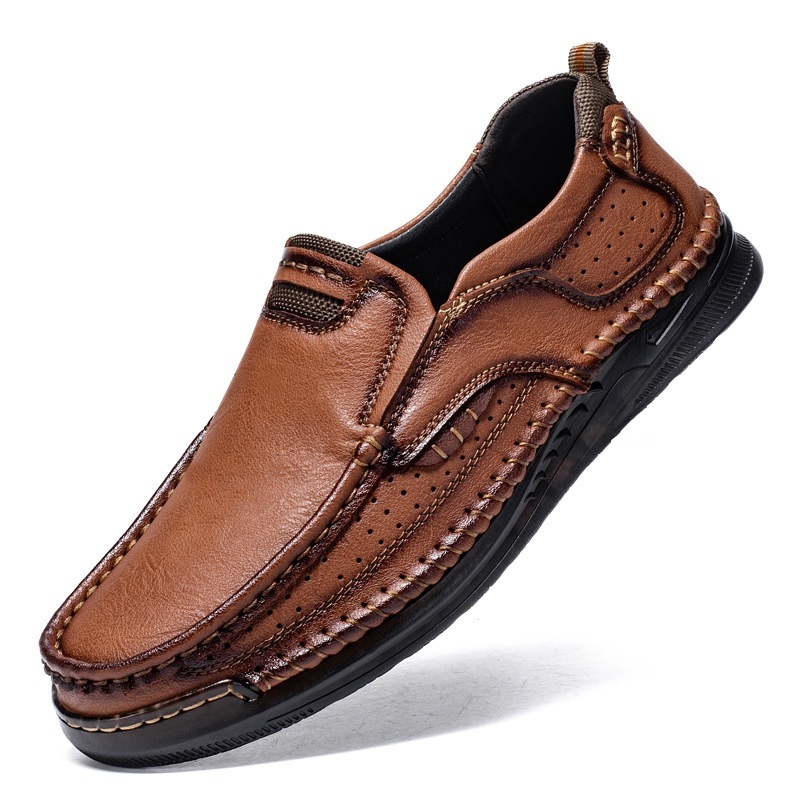 mens handmade genuine leather orthopedic loafers 