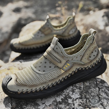 GARB Men's Handcrafted Genuine Leather Breathable Outdoor Sneakers