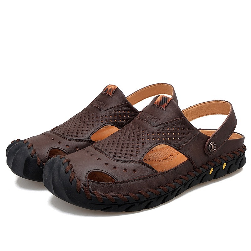 Mens Handcrated 2 in 1 Orthopedic Sandals -Wide Toe Box