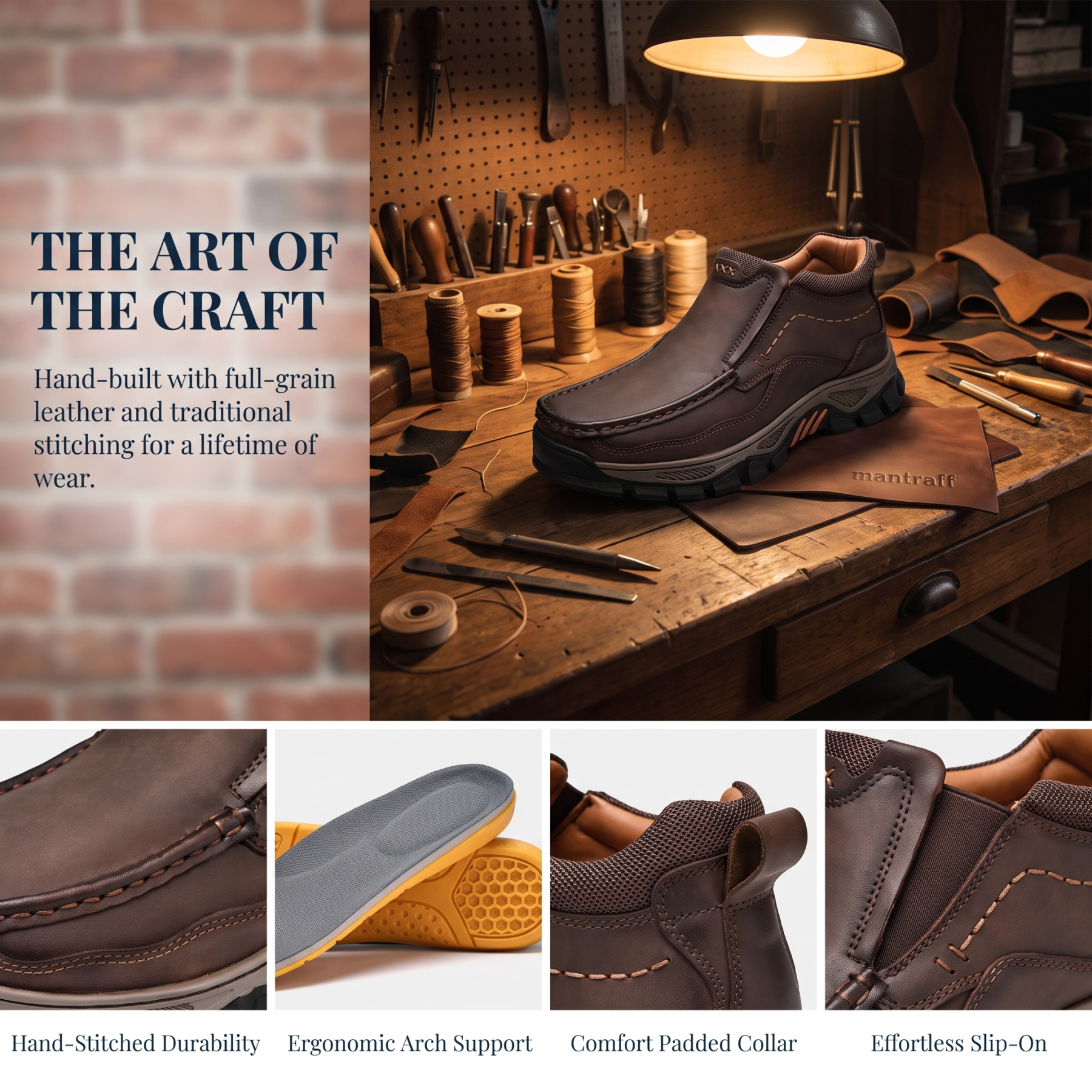 ⏰Last Day!45% OFF 🔥 MANTRAFF®Men's Handmade Genuine Leather Orthopedic Comfortable Walking Boots