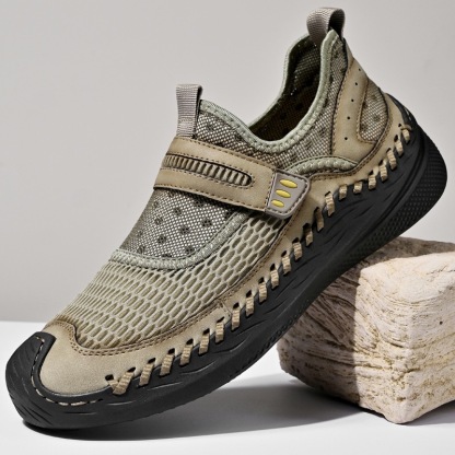 GARB Men's Handcrafted Genuine Leather Breathable Outdoor Sneakers