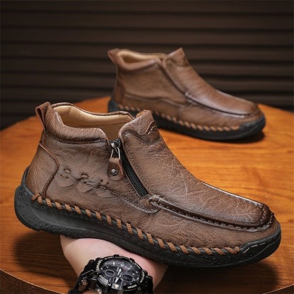mens handmade genuine leather orthopedic boots