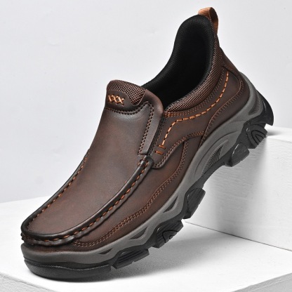 mens handmade genuine leather orthopedic walking shoes