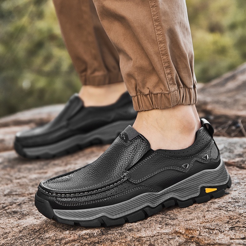 Mens handcrafted Genuine Leather Outdoor Loafers 