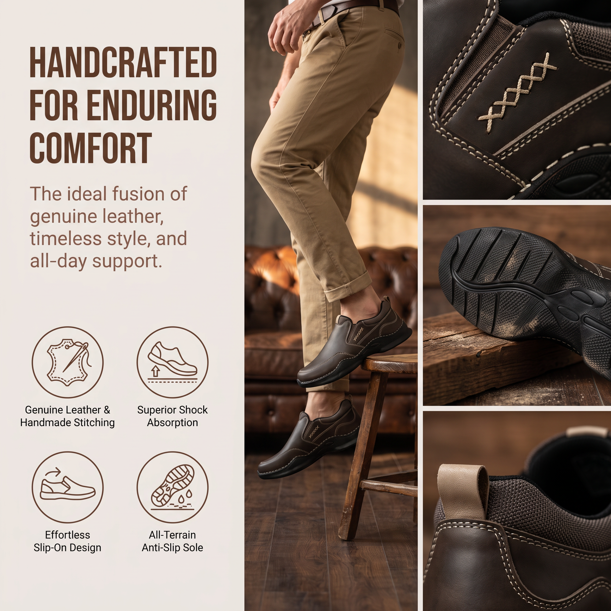 ⏰Last Day!45% OFF 🔥MANTRAFF®Men's Premium Leather Orthopedic Walking Shoes