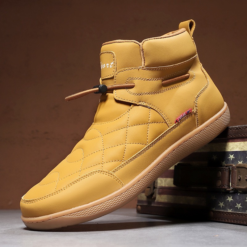 Mens handmade Cowhide Wide-toe Watreproof Orthopedic Walking Boots