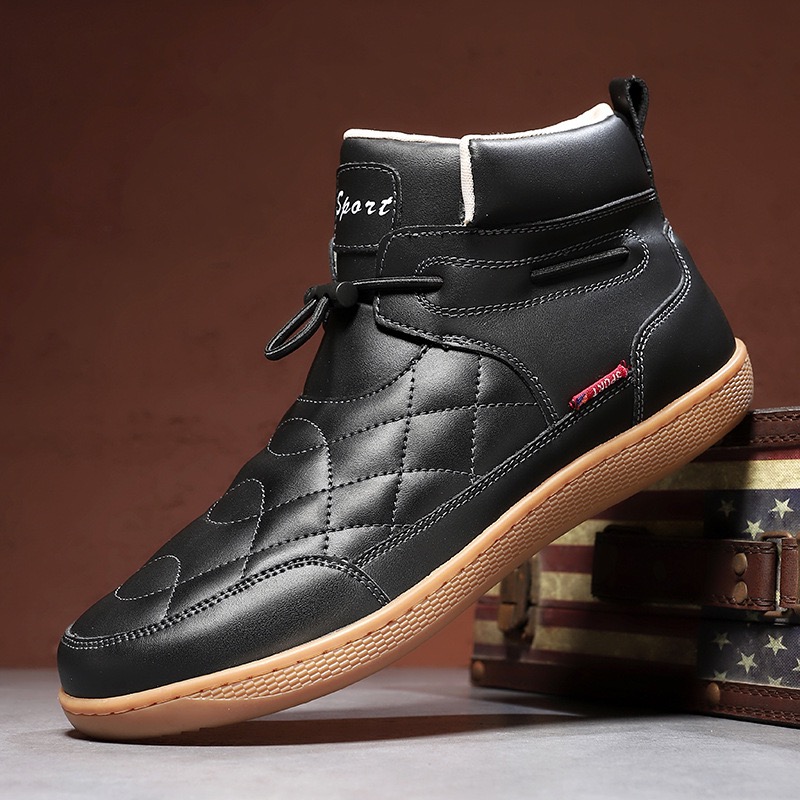 Mens handmade Cowhide Wide-toe Watreproof Orthopedic Walking Boots