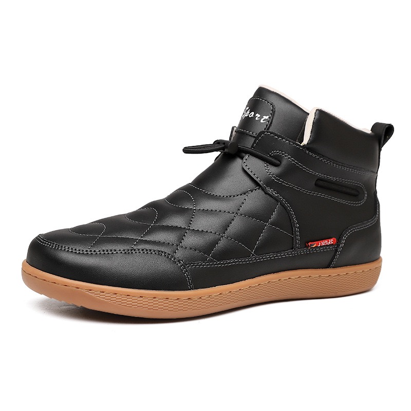 Mens handmade Cowhide Wide-toe Watreproof Orthopedic Walking Boots