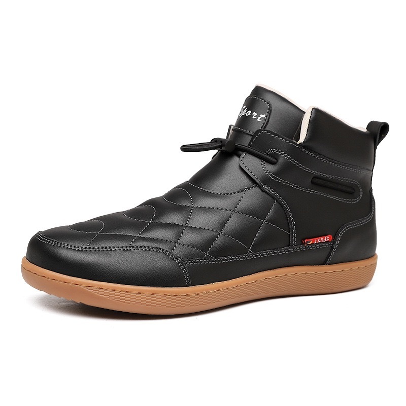 Mens handmade Cowhide Wide-toe Watreproof Orthopedic Walking Boots