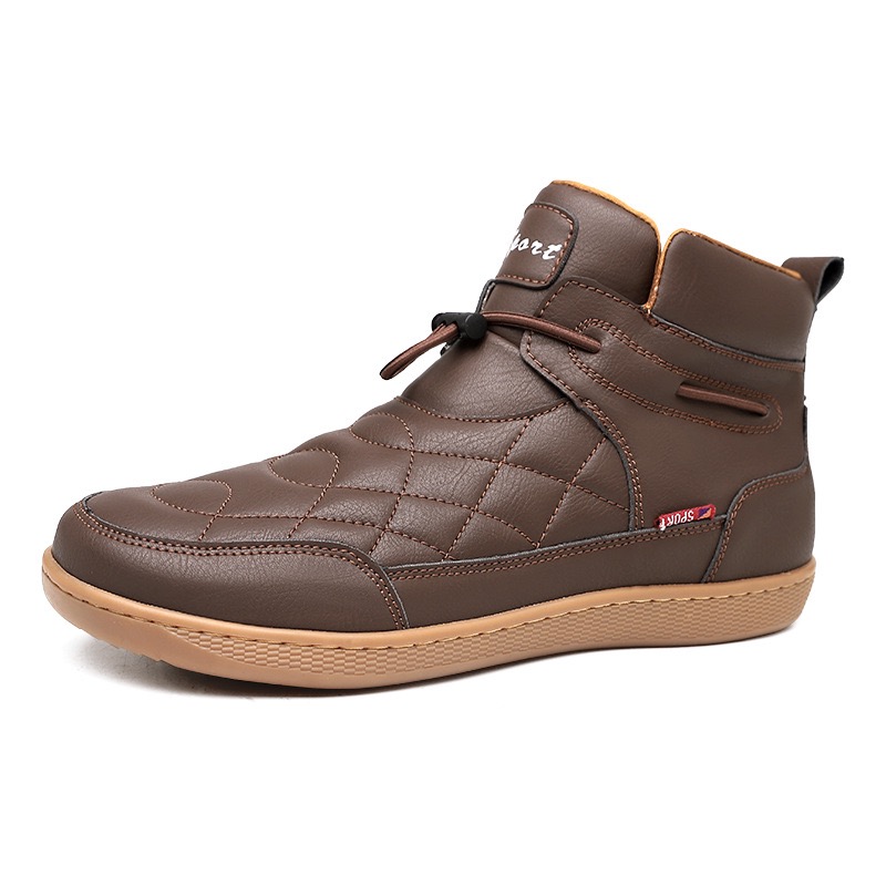 Mens handmade Cowhide Wide-toe Watreproof Orthopedic Walking Boots
