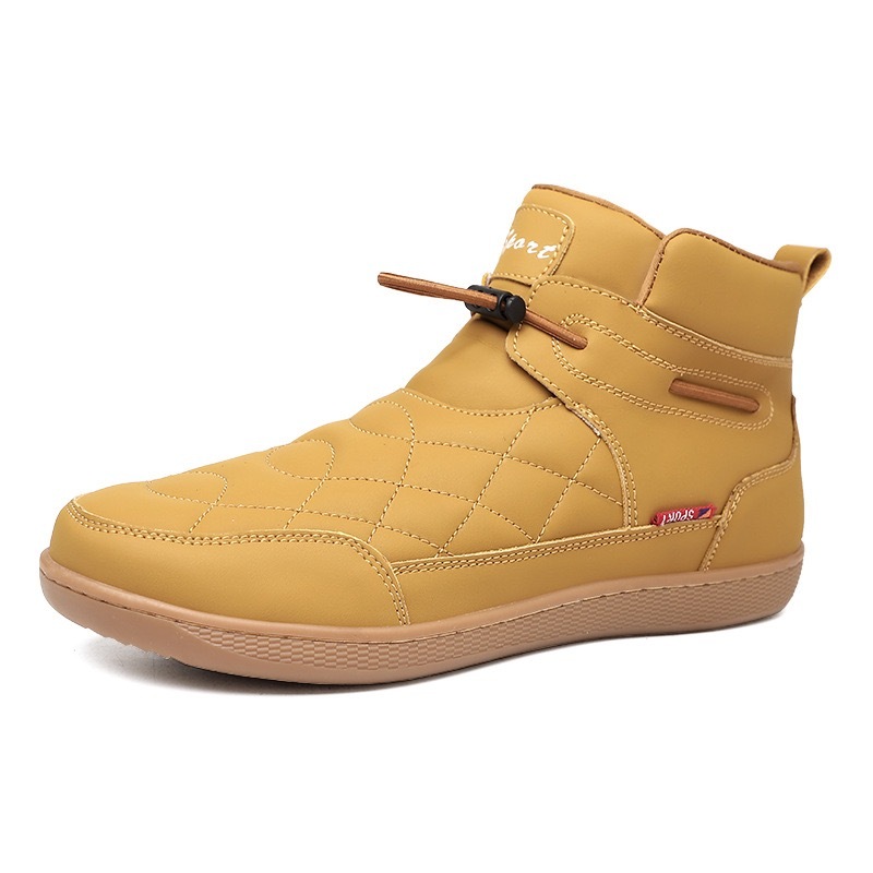 Mens handmade Cowhide Wide-toe Watreproof Orthopedic Walking Boots